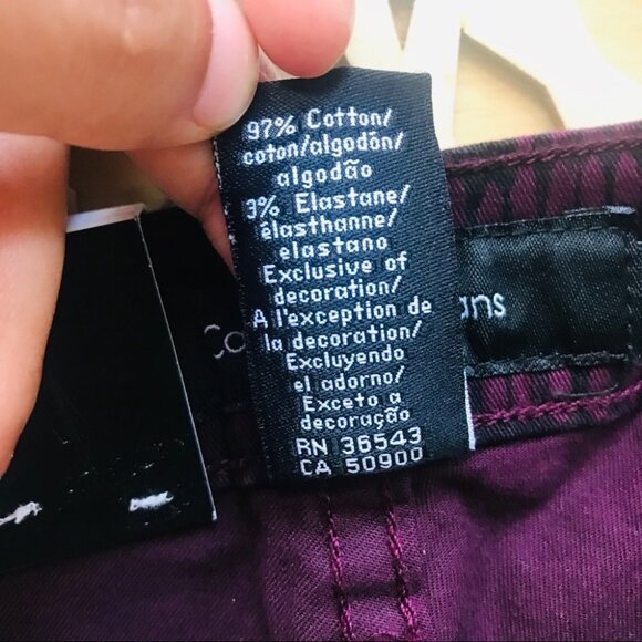 Calvin Klein corduroy animal print Purple and black Skinny Slim Jean pants 4 - Picture 13 of 13